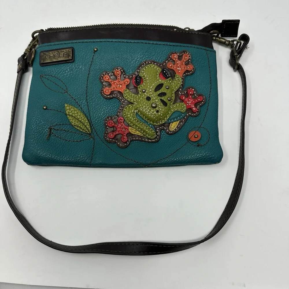 Chala FROG Mini Crossbody Purse Handbag Convertible Straps Turquoise